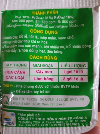 Kích thích ra Hoa đồng loạt Micro Green NPK 16-31-16