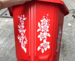Chậu nhựa Bát giác in hoa 39x23x39H