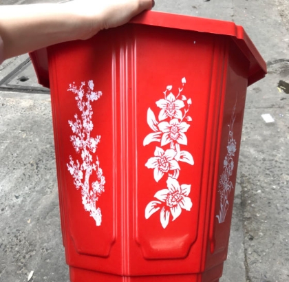 Chậu nhựa Bát giác in hoa 39x23x39H