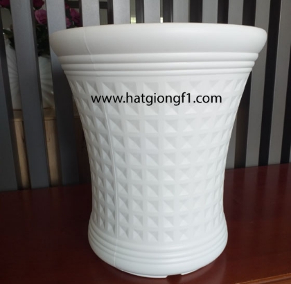 Chậu nhựa Caro 28x30H - Trắng