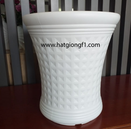 Chậu nhựa Caro 28x30H - Trắng