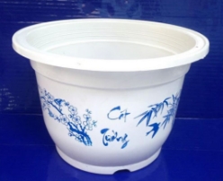 Chậu nhựa kiểng in bông 28x19H