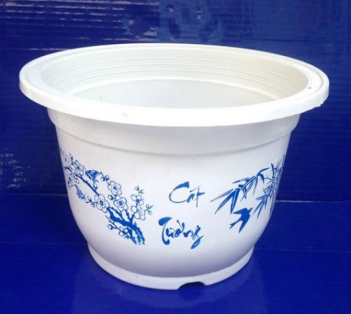 Chậu nhựa kiểng in bông 28x19H