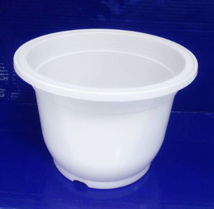 Chậu nhựa tròn trắng 28x19H