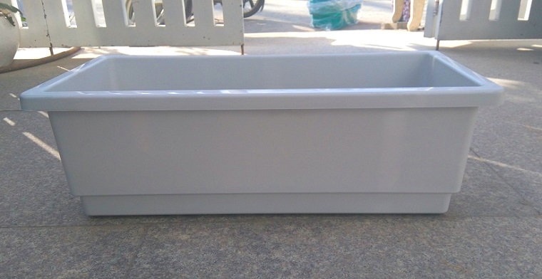 Chậu nhựa trồng rau trắng 65x42x16 - Loại thường