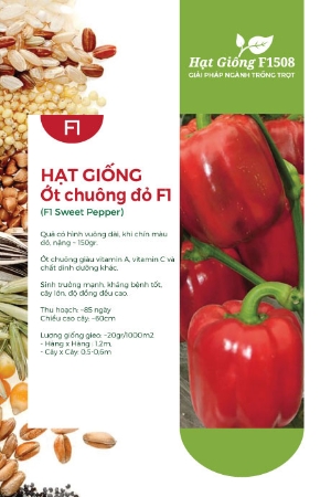 Hạt giống Ớt chuông đỏ F1 520AQ - Ớt chuông Đà Lạt