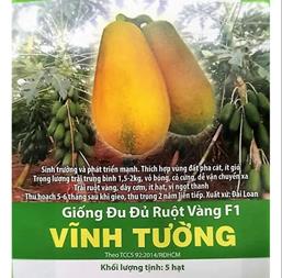 Hạt giống Đu đủ ruột vàng Vĩnh Tường 5 hạt