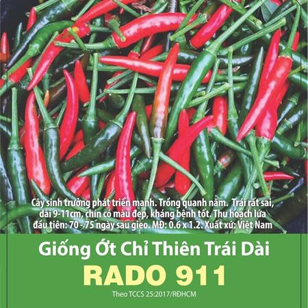 Hạt giống Ớt chỉ thiên trái dài Rado 911 - Gói 5gr