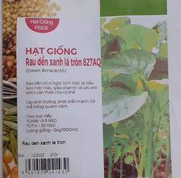 Hạt giống Rau dền xanh lá tròn 20gr